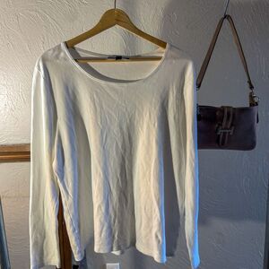 Karen Scott Basic White Long Sleeve Top XL